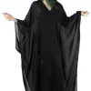 Foxblood Petra Chiffon Flowing Kaftan Black