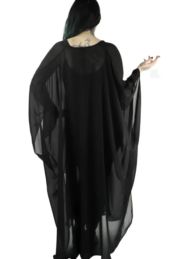 Foxblood Petra Chiffon Flowing Kaftan Black
