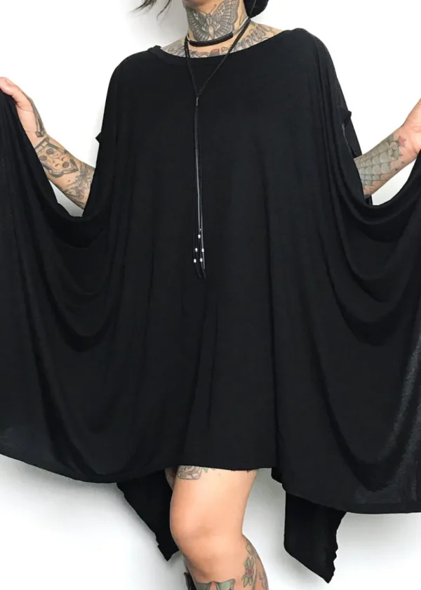 Foxblood Rhiannon Flowing Oversized Tunic Top Black