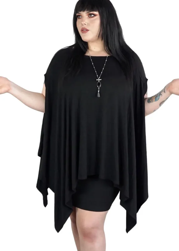Foxblood Rhiannon Flowing Oversized Tunic Top Black