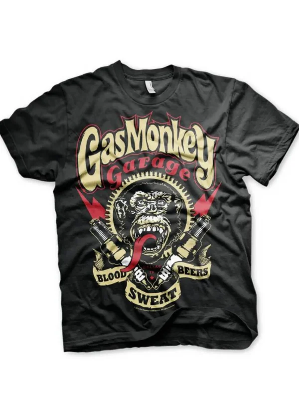 Gas Monkey Garage Men's Spark Plugs T-Shirt Black