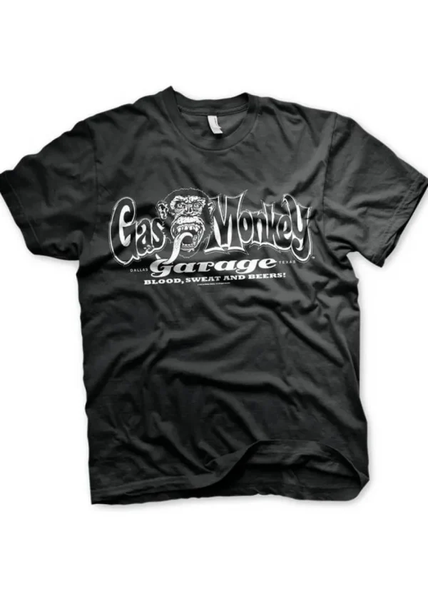 Gas Monkey Garage Men's White Logo T-Shirt Black