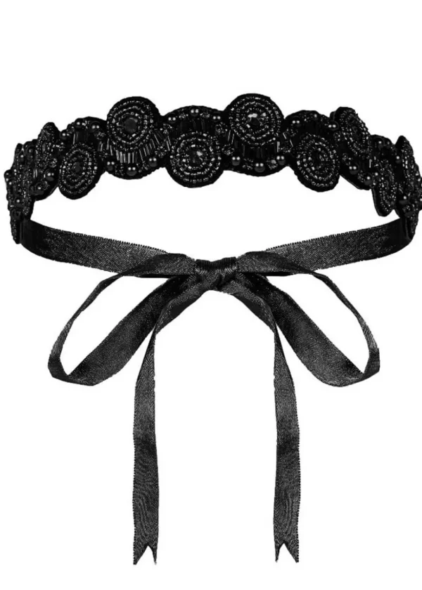 Gatsbylady Eliza 20's Flapper Headband Black