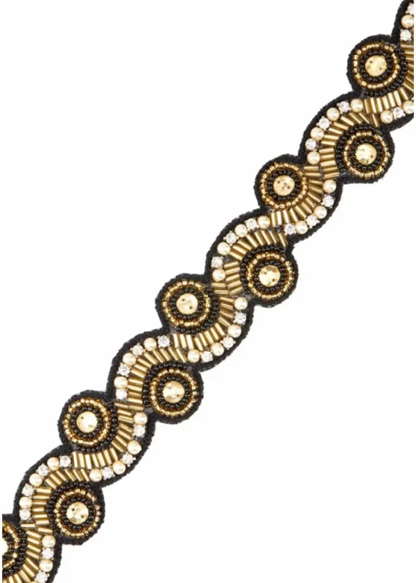 Gatsbylady Eliza 20's Flapper Headband Black Gold
