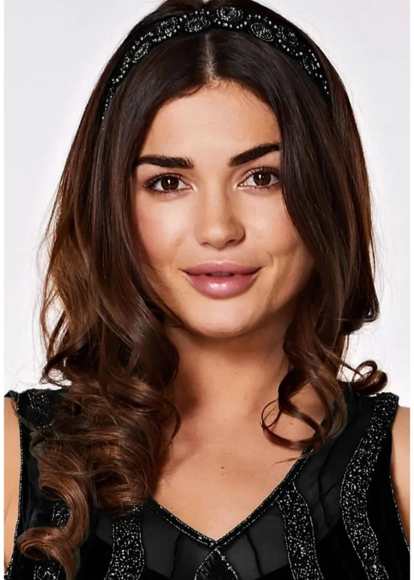 Gatsbylady Eliza 20's Flapper Headband Black