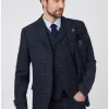 Gibson London Gerard Grouse Check Suit Jacket Navy Black