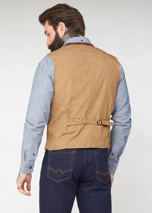Gibson London Jason Check Gilet Orange
