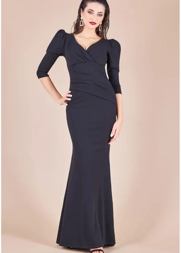 Goddiva Claudia Maxi Dress Black