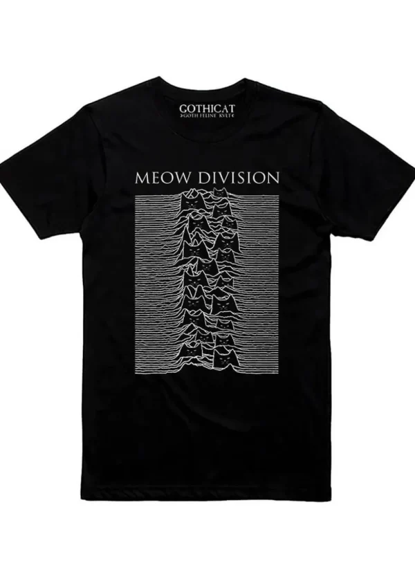 Gothicat Meow Division Girly T-Shirt Black