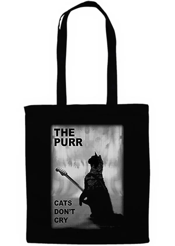 Gothicat The Purr Cats Don't Cry Tote Bag Black