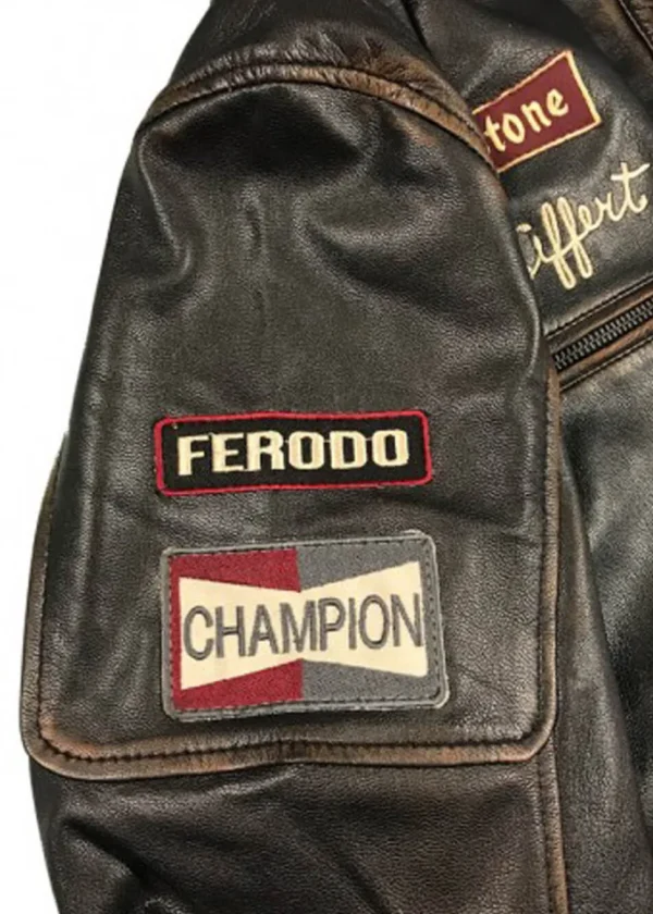Grand Prix Mens Warson Classic Driver Jo Siffert Leather Jacket Brown