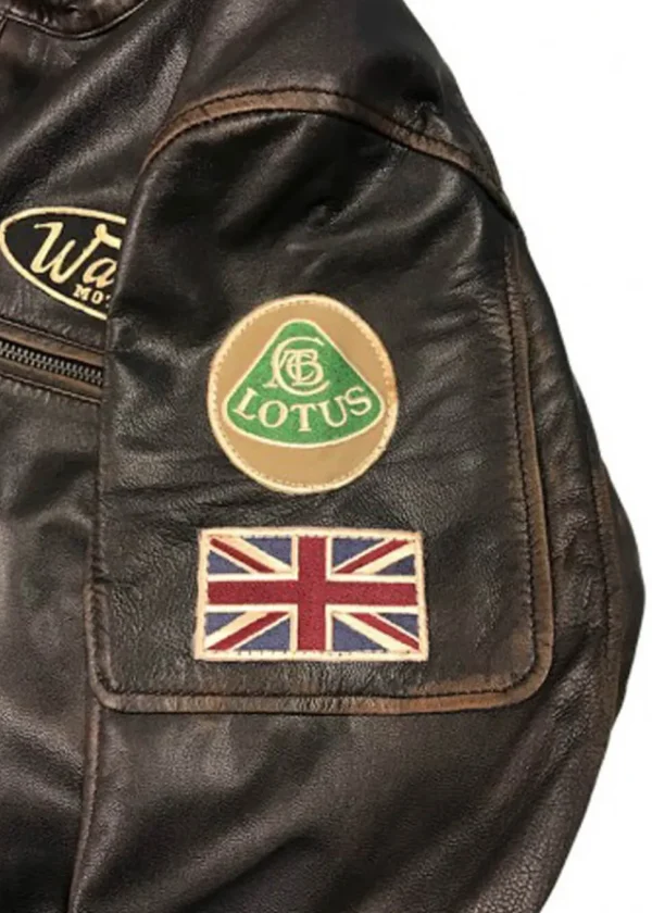 Grand Prix Mens Warson Classic Driver Jo Siffert Leather Jacket Brown