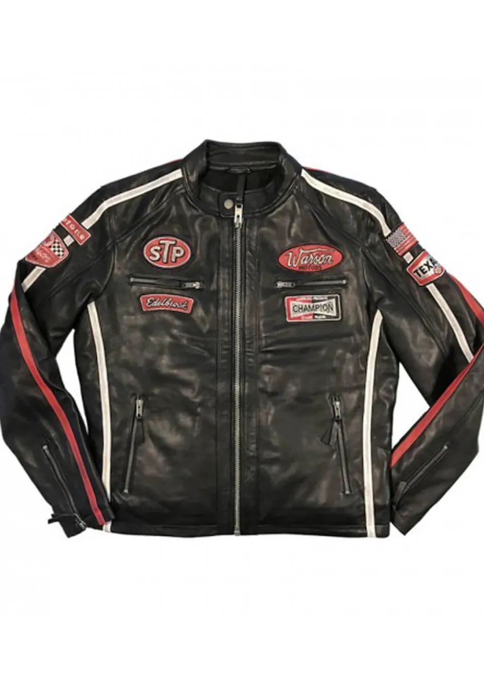grand_prix_mens_warson_da_1.webp Grand Prix Mens Warson Daytona Leather Race Jacket Black