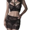 Gray Velvet Lizzy Lace Set Black