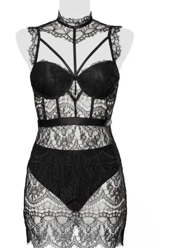 Gray Velvet Tess Lace Set Black