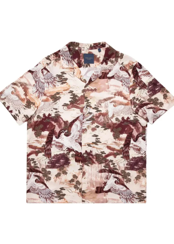 Guide London Mens Cranes Shirt Brown