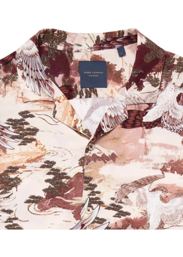 Guide London Mens Cranes Shirt Brown