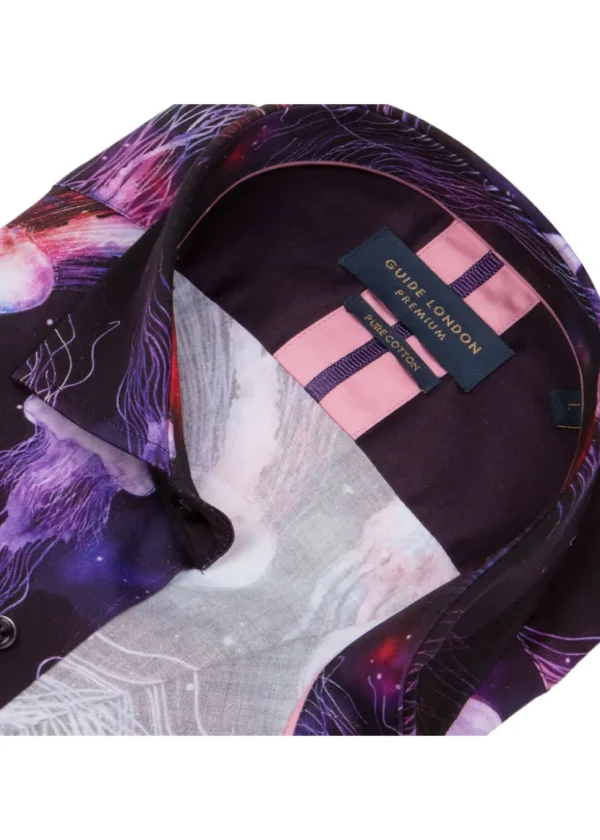 Guide London Mens Jellyfish Shirt Black