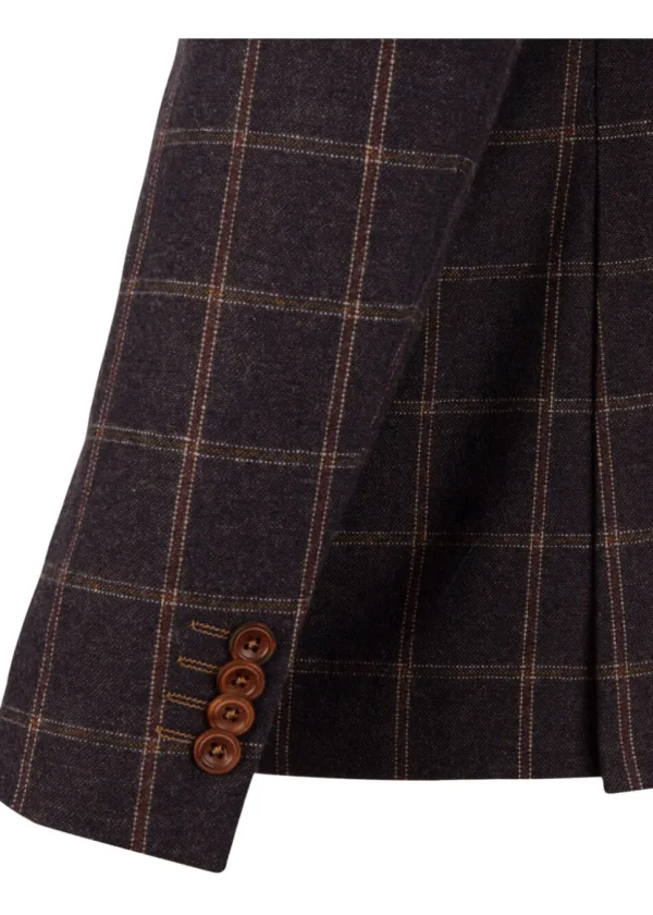 Guide London Mens Roelof Check Blazer Jacket Brown