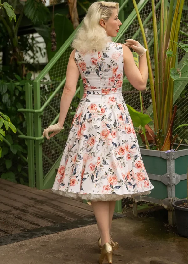 Hearts & Roses Aurora Floral 50's Swing Dress Pink