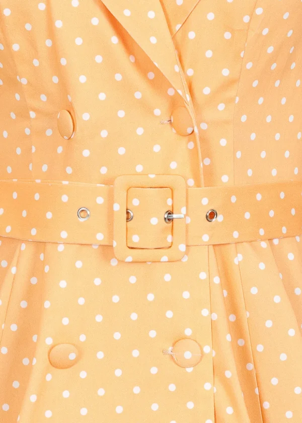 Hearts & Roses Hannah Polkadot 50's Swing Dress Light Orange