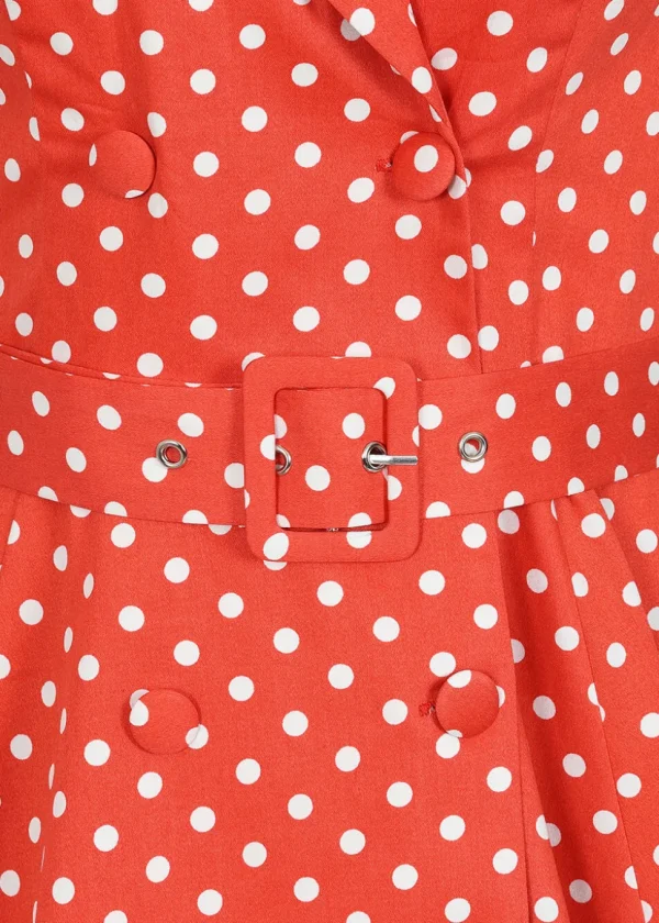 Hearts & Roses Hannah Polkadot 50's Swing Dress Red