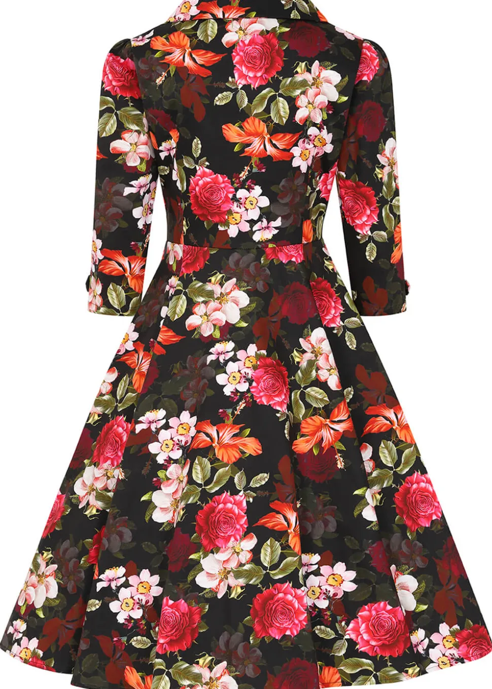 hearts__roses_kali_floral_3.webp Hearts & Roses Kali Floral 50's Swing Dress Black