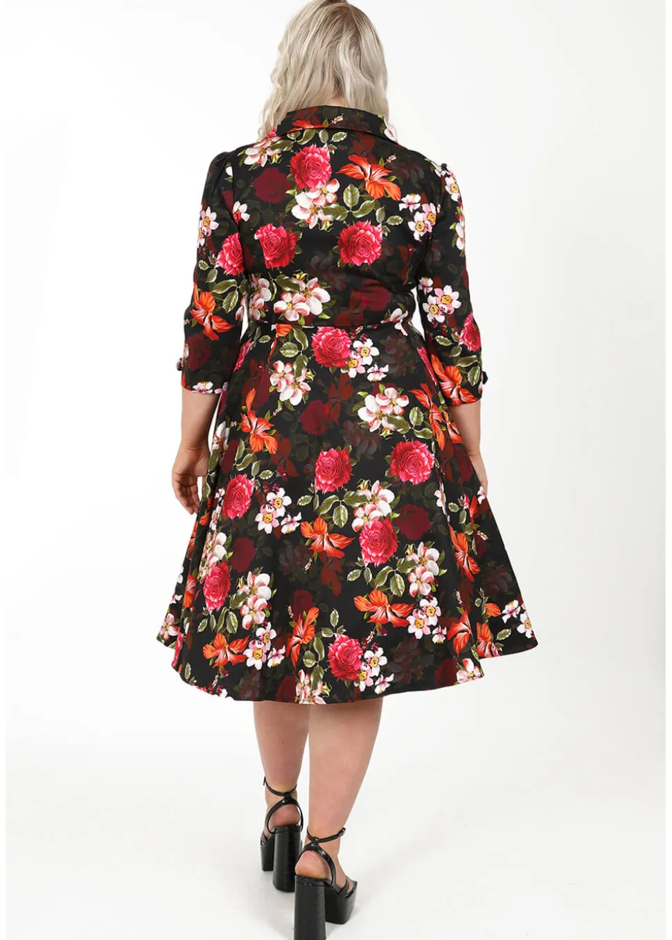 hearts__roses_kali_floral_8.webp Hearts & Roses Kali Floral 50's Swing Dress Black
