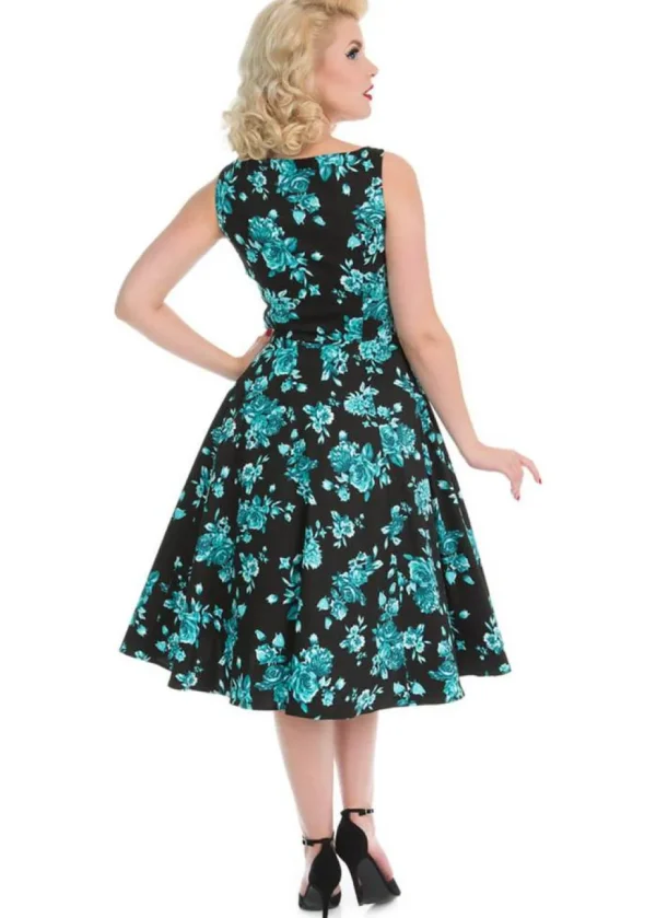 Hearts & Roses Rosacea 50's Swing Dress Black