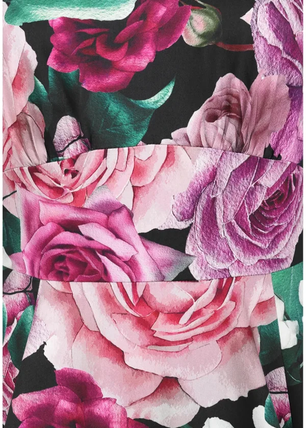 Hearts & Roses Sydney Floral 50's Swing Dress Purple