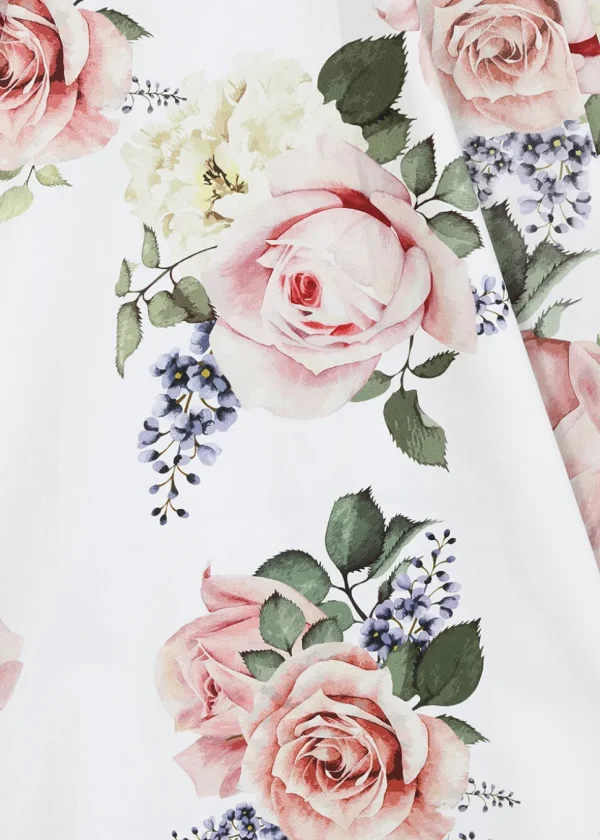Hearts & Roses Vera Floral 50's Swing Dress White