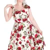 Hearts & Roses With Love 50's Swing Dress Ivory