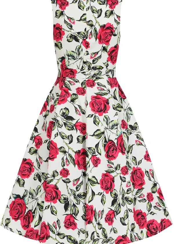 Hearts & Roses Hazel Floral 50's Swing Dress Ivory