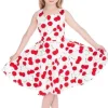 Hearts & Roses Kids Bombshell Cherry 50's Swing Dress White