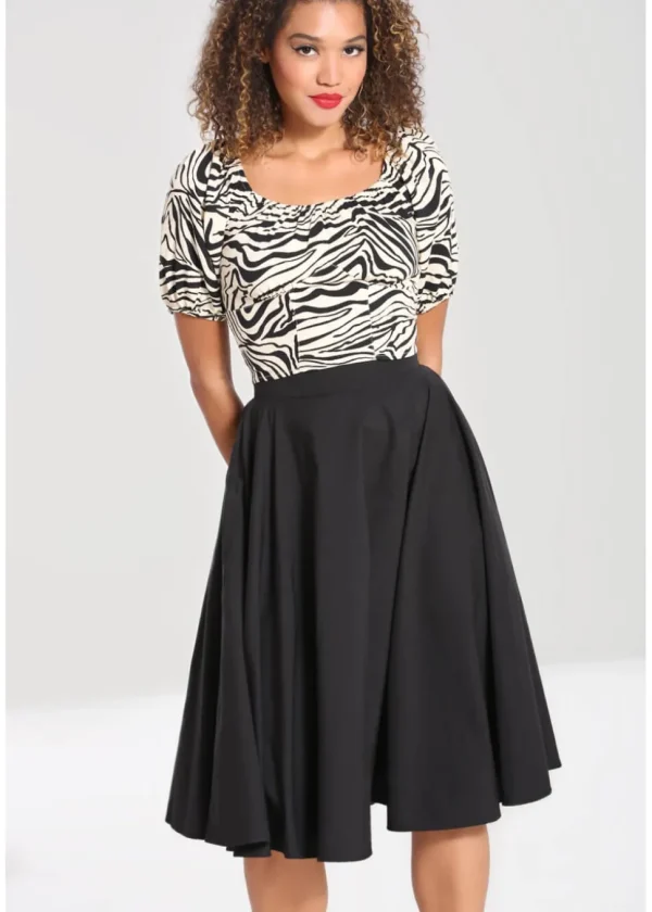 Hell Bunny Abi 50's Swing Skirt Black
