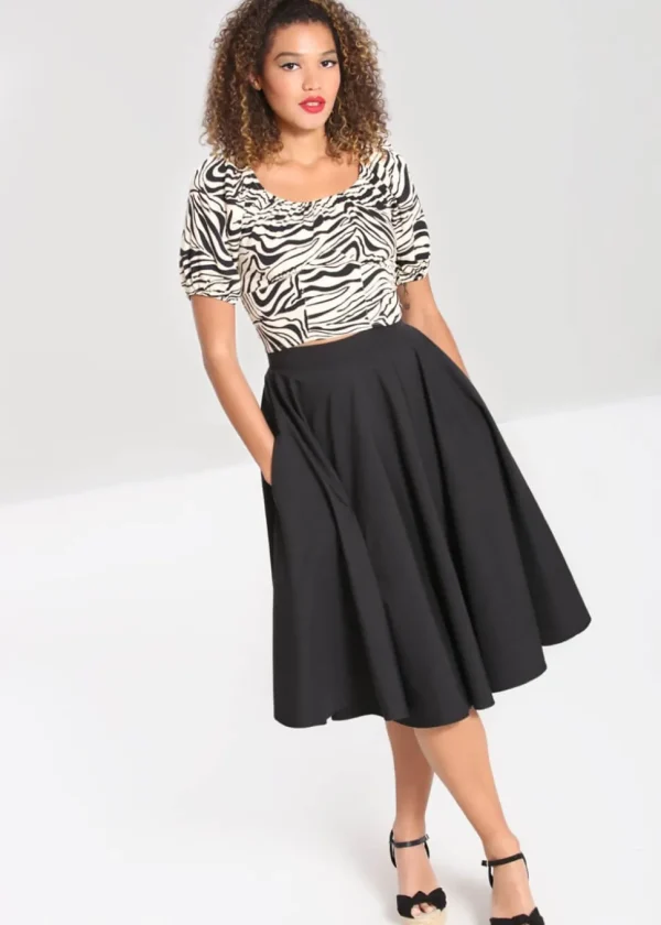 Hell Bunny Abi 50's Swing Skirt Black