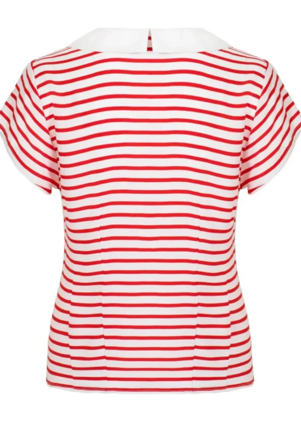 Hell Bunny Ahoy Stripe 40's Blouse Red