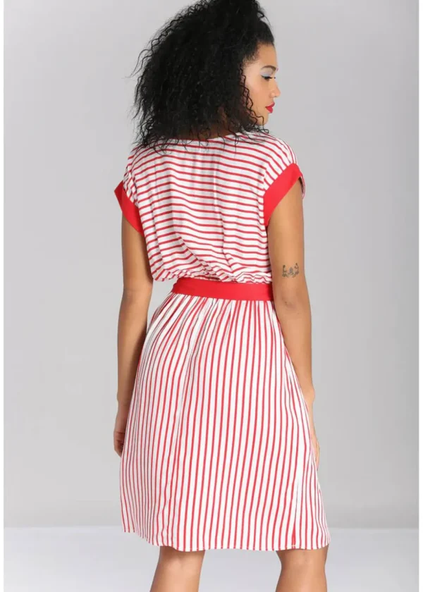 Hell Bunny Ahoy Stripe 40's Dress Red
