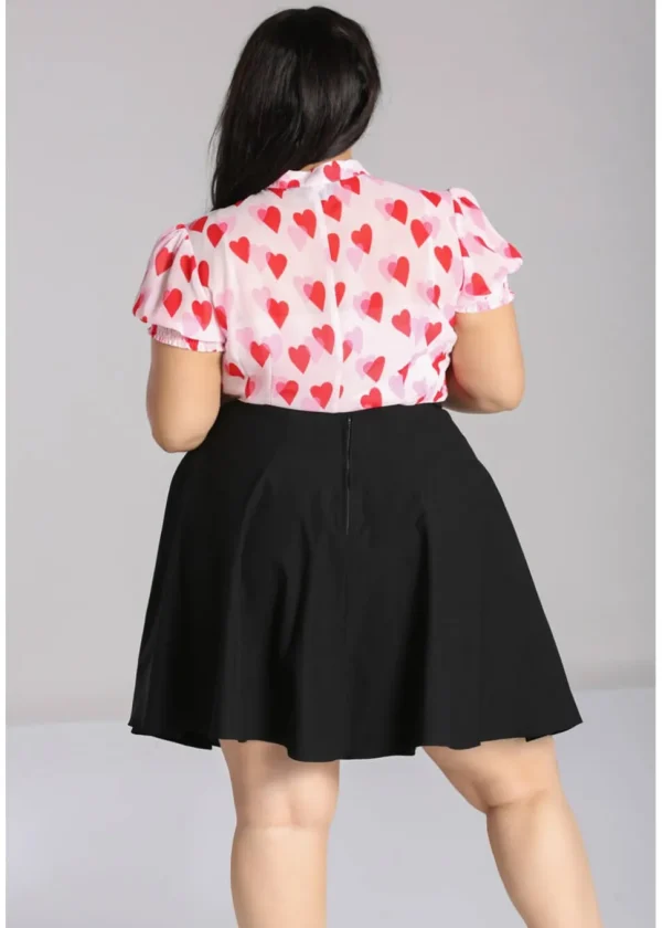 Hell Bunny Aphrodite Hearts 40's Blouse Pink