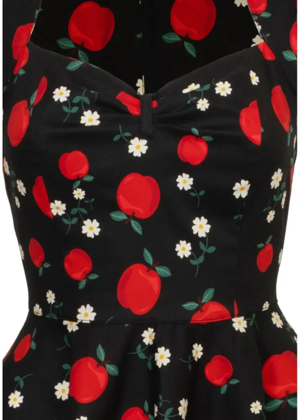 Hell Bunny Apple Pie 40's Swing Dress Black