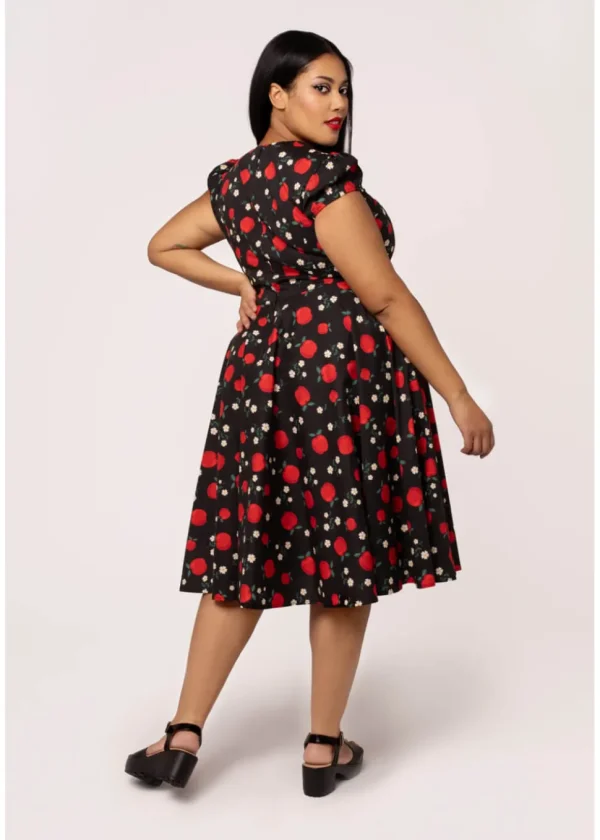 Hell Bunny Apple Pie 40's Swing Dress Black