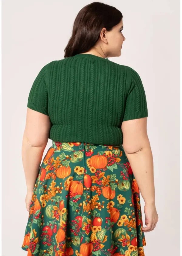 Hell Bunny Autumn Pumpkin 40's Top Green