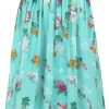 Hell Bunny Ayanna Tiki 50's Swing Skirt Aqua