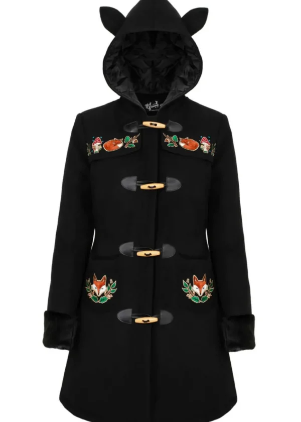 Hell Bunny Basil Fox 60's Coat Black