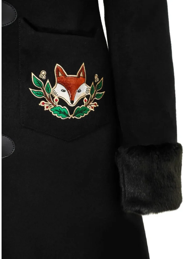Hell Bunny Basil Fox 60's Coat Black