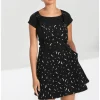 Hell Bunny Bat 60's Pinafore Dress Black