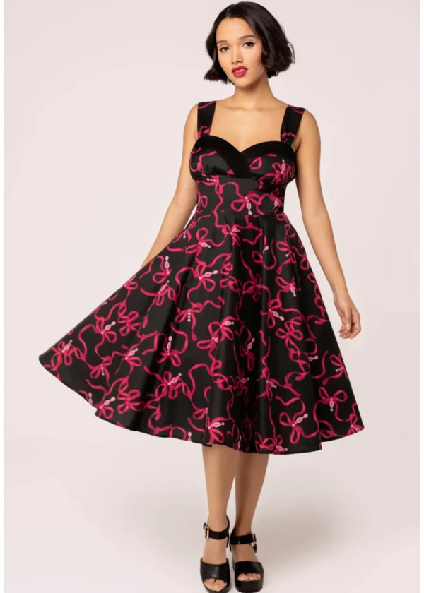 Hell Bunny Bownita 50's Swing Dress Black