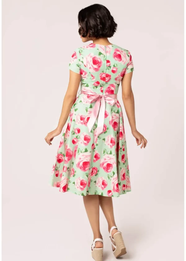 Hell Bunny Camille Roses 50's Swing Dress Mint