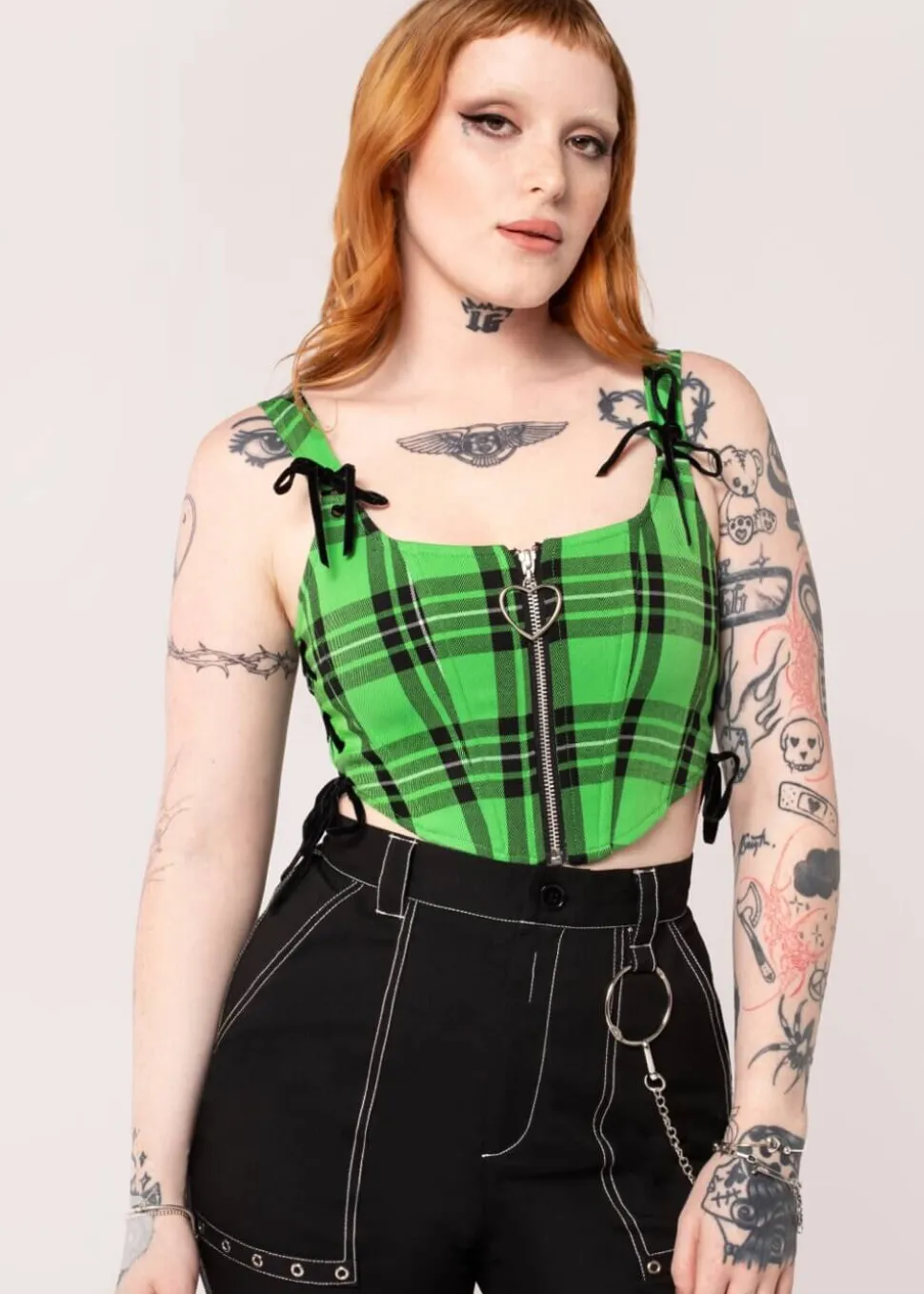 hell_bunny_corey_tartan_h_1-2.webp Hell Bunny Corey Tartan Heart 80's Corset Top Green