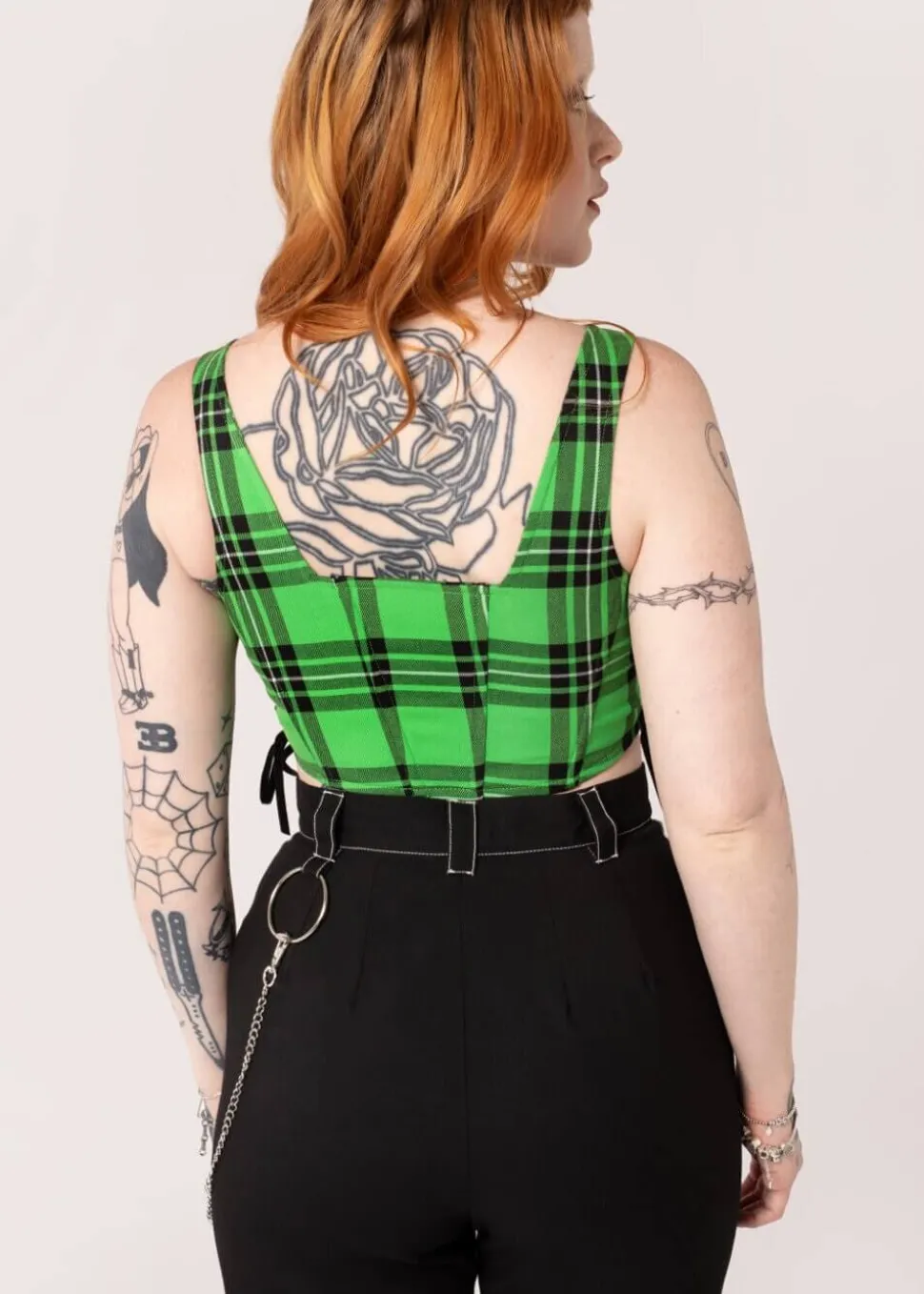 hell_bunny_corey_tartan_h_3-2.webp Hell Bunny Corey Tartan Heart 80's Corset Top Green
